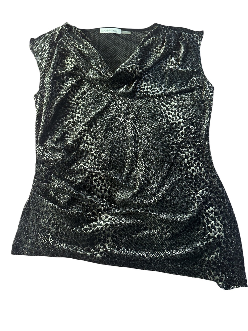 Calvin Klein Women's Animal Flocked Velvet Top Size M
